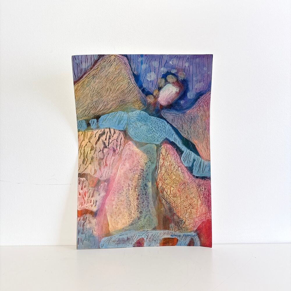 PATRICIA TREMBLAY ORIGINAL ABSTRACT MULTICOLOR PAINTING "ANGEL MARIE"